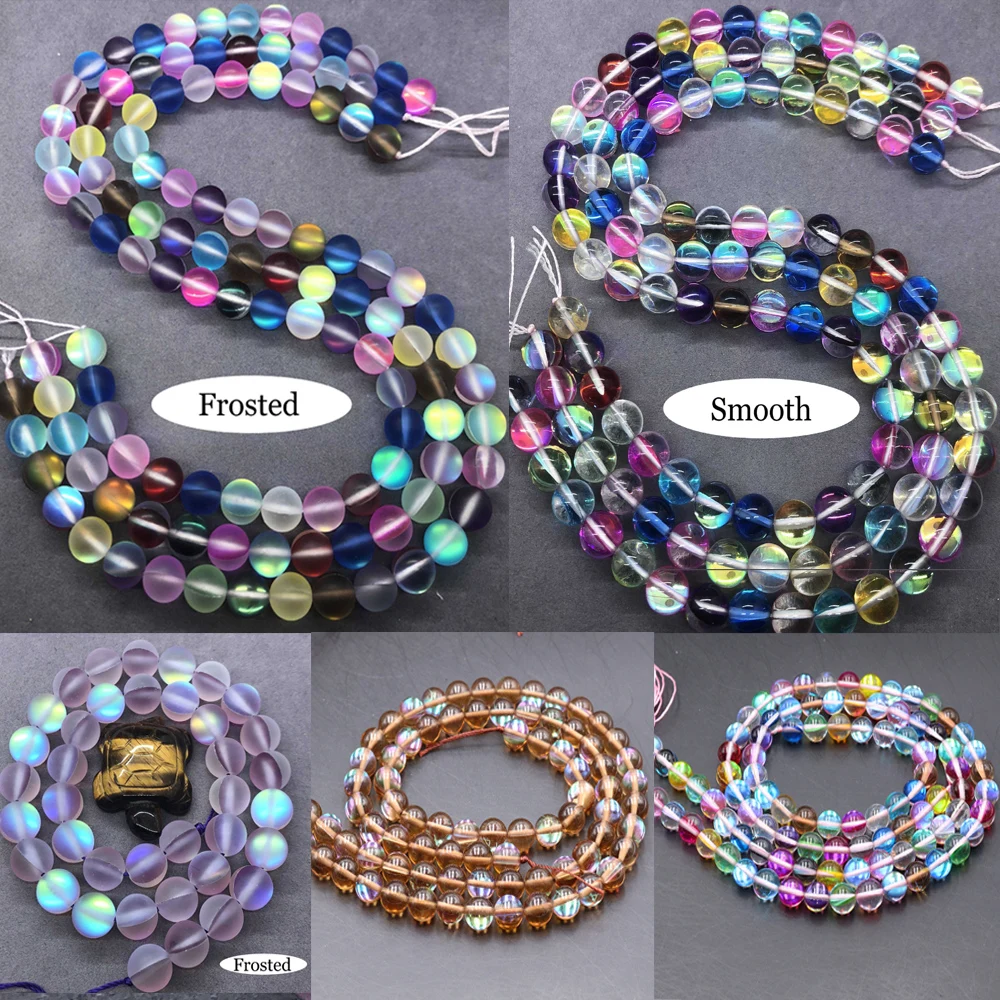 

1 String Labradorite Mystic Aura Quartz Loose Beads Aura Holographic Quartz Bracelets Necklace Jewelry Making DIY 6/8/10/12mm