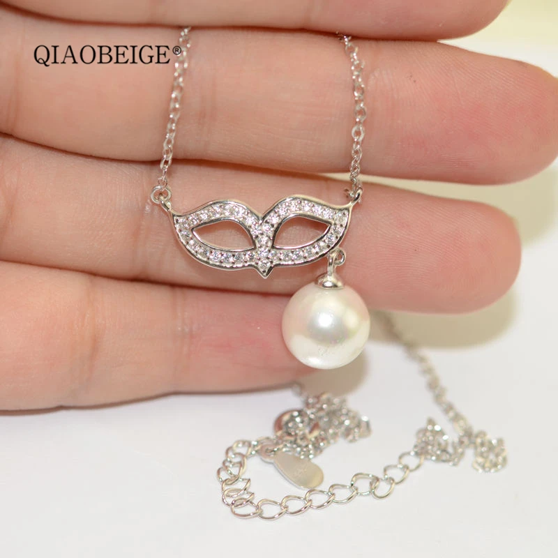 QIAOBEIGE diy аксессуары рисунок маска ожерелье для женщин Хэллоуин украшения личность круглый жемчуг из бисера фитинги Европейский австрийский