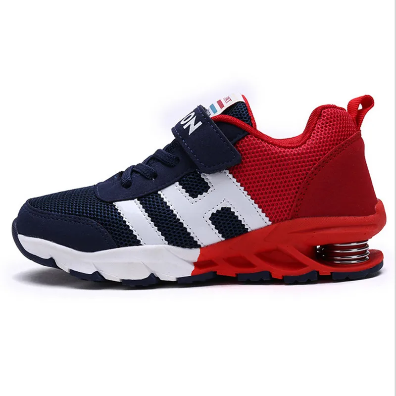 Baratos Nuevo diseño de los niños de las niñas niños zapatos deportivos de Primavera de amortiguación suela antideslizante Patchwork transpirable niños zapatillas Niño Zapatos