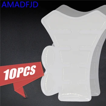 

10pcs Motorcycle Transparent White Carbon Fiber Sticker Resin Tank Pad Protector Ivory Decal For Yama Hon Suzu мото QJC0239