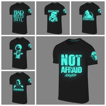 Новые летние мужские футболки camisetas модные Эминем футболка футболки флуоресцентная Футболка дизайнерская повседневная одежда в стиле «хип-хоп» футболка