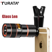TURATA клип 8X 12X зум Мобильный телефон Телескоп объектив телефото внешний объектив для смартфонов для iPhone Samsung; Huawei Xiaomi