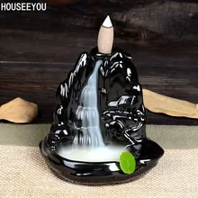 Благовония статуя Будды благовония конусы керамические курильницы держатель для благовоний горелка дзен обратного потока благовония горелка дым+ 10 благовоний конусов