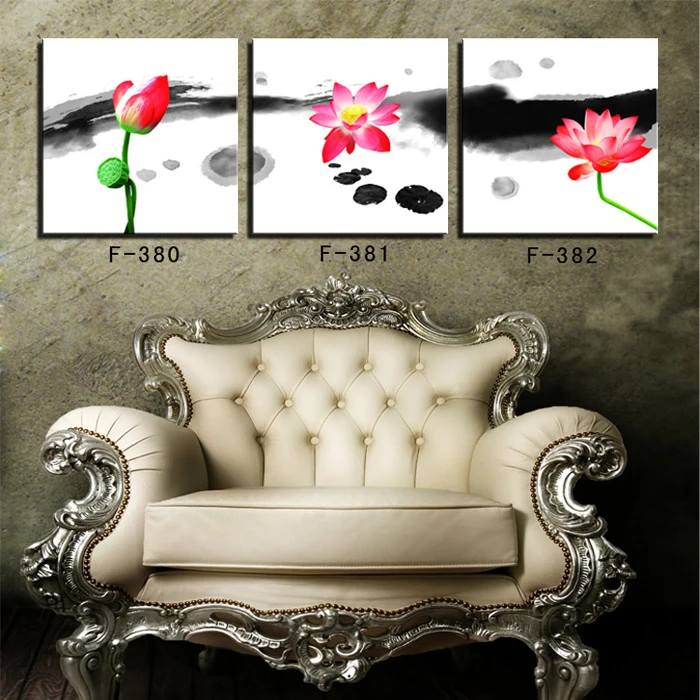 3 Piece Canvas Art Prints for Home Decoration Wall Picture Lotus Flower | Дом и сад