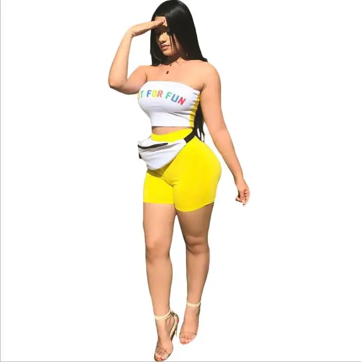 Womens summer Casual Shinny Tube Top Shorts Bodycon Two Piece Set Outfits Short Sport Jumpsuit Sets Womens summer Casual Shinny Tube Top Shorts Bodycon Two Piece Set Outfits Short Sport Jumpsuit Sets