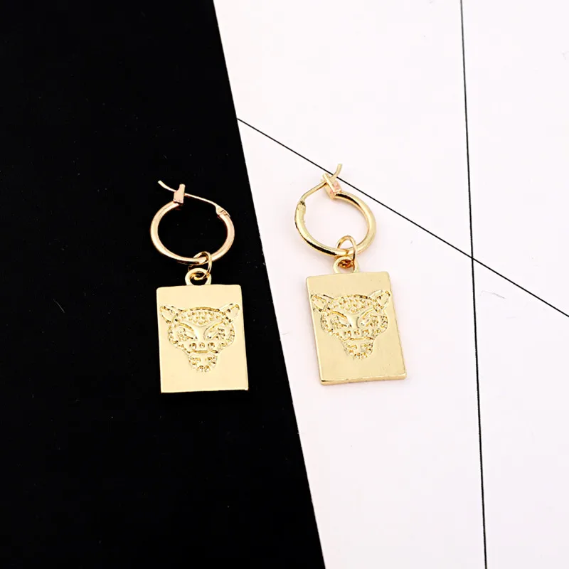 Dayoff Europe Gold Silver Rectangle Leopards Head Hoop Earrrings Animal Round Tag Earstud Women Jewelry Small Long Earrings E837-in Hoop Earrings from Jewelry & Accessories on Aliexpress.com | Alibaba Group - Image 4