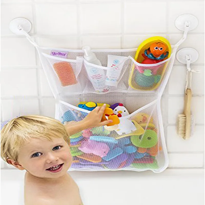 

Durable Bathroom Dustproof Hanging Bag Cloth Breathable Mesh Cloth Toy Bath Supplies Storage Bag with 2 Sucker Hooks EJ895006