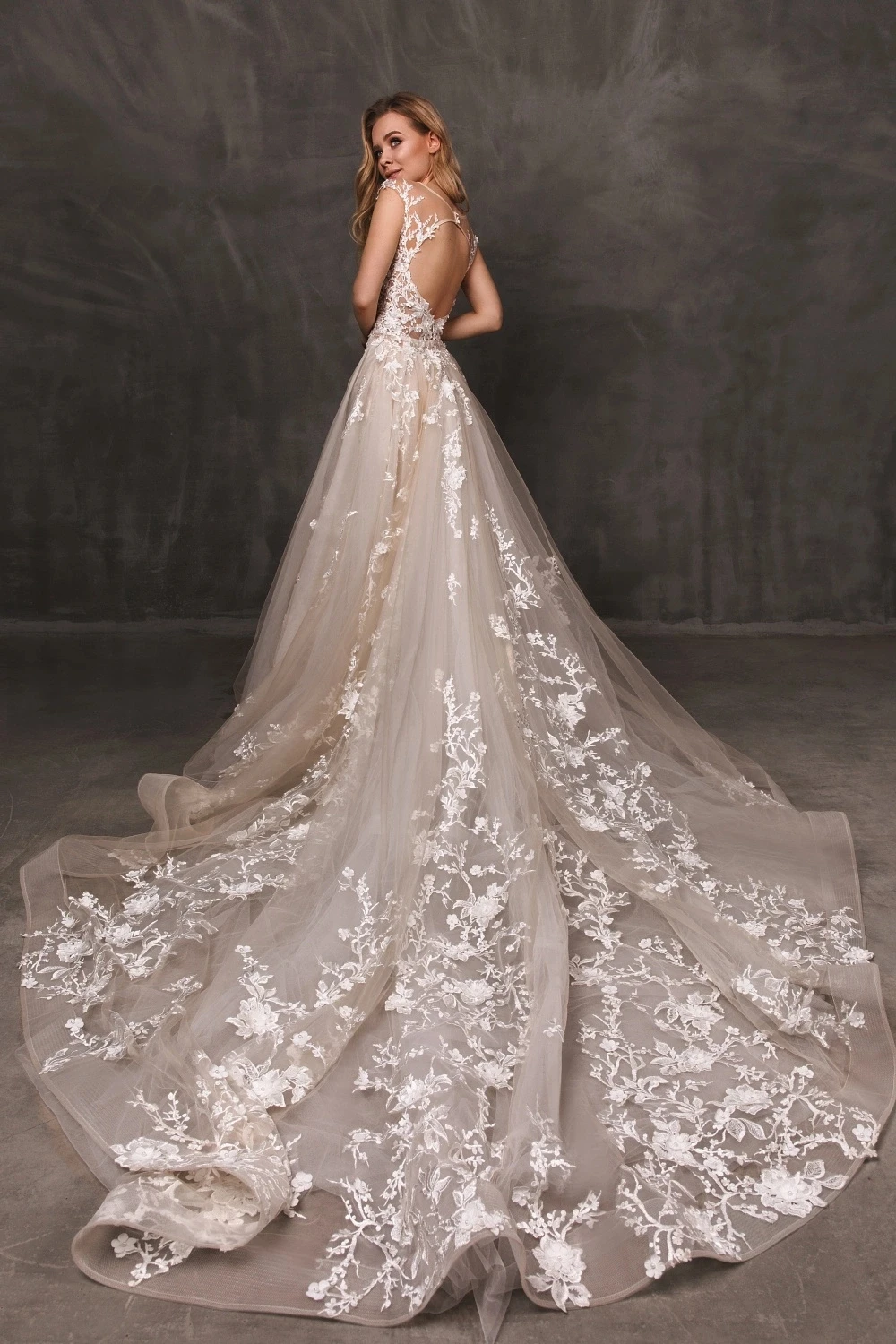 Кружевное свадебное платье со съемной аппликацией, без рукавов, иллюзия, Русалка, свадебное платье, Robe de Mariage