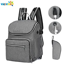 

New Baby Diaper Bag With USB Interface Large Capacity Waterproof Nappy Bags Kits Mummy Maternity Travel Backpack Nursing Handbag