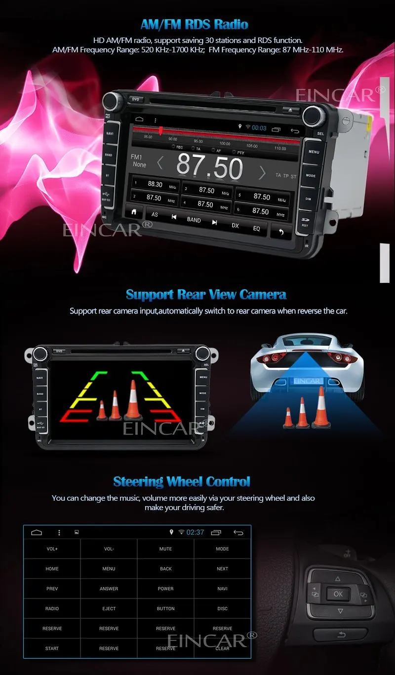 Sale 2 Din Android5 1 1 Car GPS Navigation Stereo Head Unit Radio for Polo Golf Passat Jetta Tiguan DVD player Steering WheelWifi 5