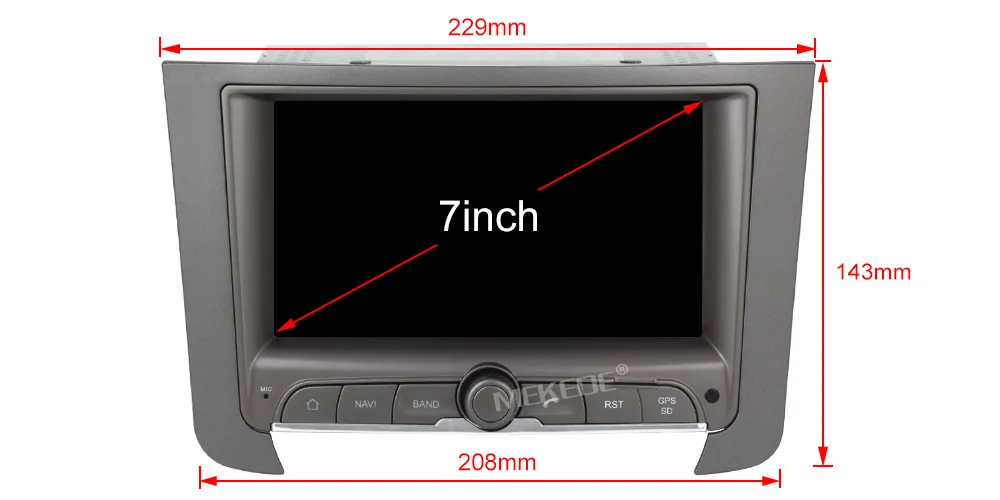 Cheap 7" 2 Din Android 9.0 Car Radio For SsangYong REXTON 2014 Deckless Car Audio Multimedia Car Stereo DVD Mirror link 1024*600 5