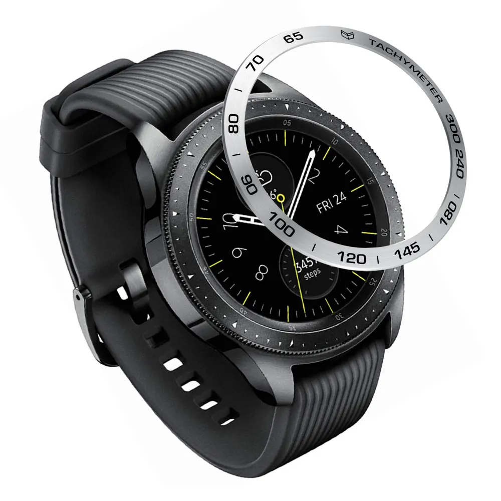 Металлический ободок для samsung Galaxy Watch 46 мм 42 мм/Galaxy gear S3 Frontier ободок кольцо клейкая крышка против царапин металл - Цвет: Silver-D