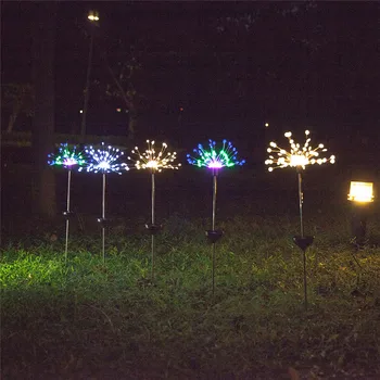 

2pcs 90 Solar LED Light Snowflake Dandelion Shape Grass Fireworks Lamp Outdoor Lawn Garden Lights GHS99