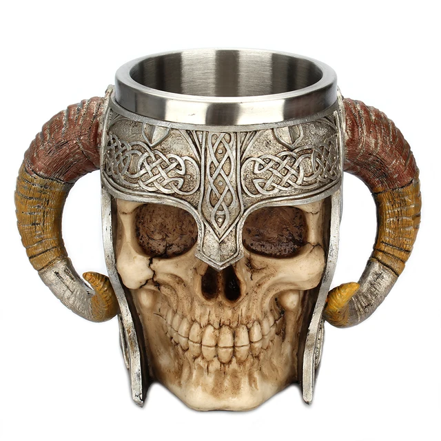Best Offers Personalized Goat Horns Handled Helmet Skull Mug Stainless Steel Coffee Mug Mighty Drinking Mug Big Drink Water Cup Men's Gift Best Offers Personalized Goat Horns Handled Helmet Skull Mug Stainless Steel Coffee Mug Mighty Drinking Mug Big Drink Water Cup Men's Gift