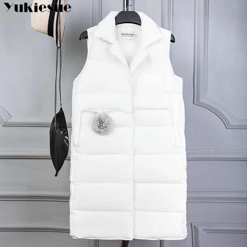 Women Vest 2018 Fashion Winter Solid Vest long Silm Cotton Down Waistcoat Female Thick Warm Sleeveless women's Vests Plus Size