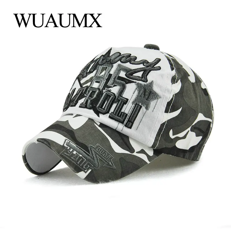 Wuaumx Новая летняя детская бейсболка камуфляжная хлопковая изогнутая
