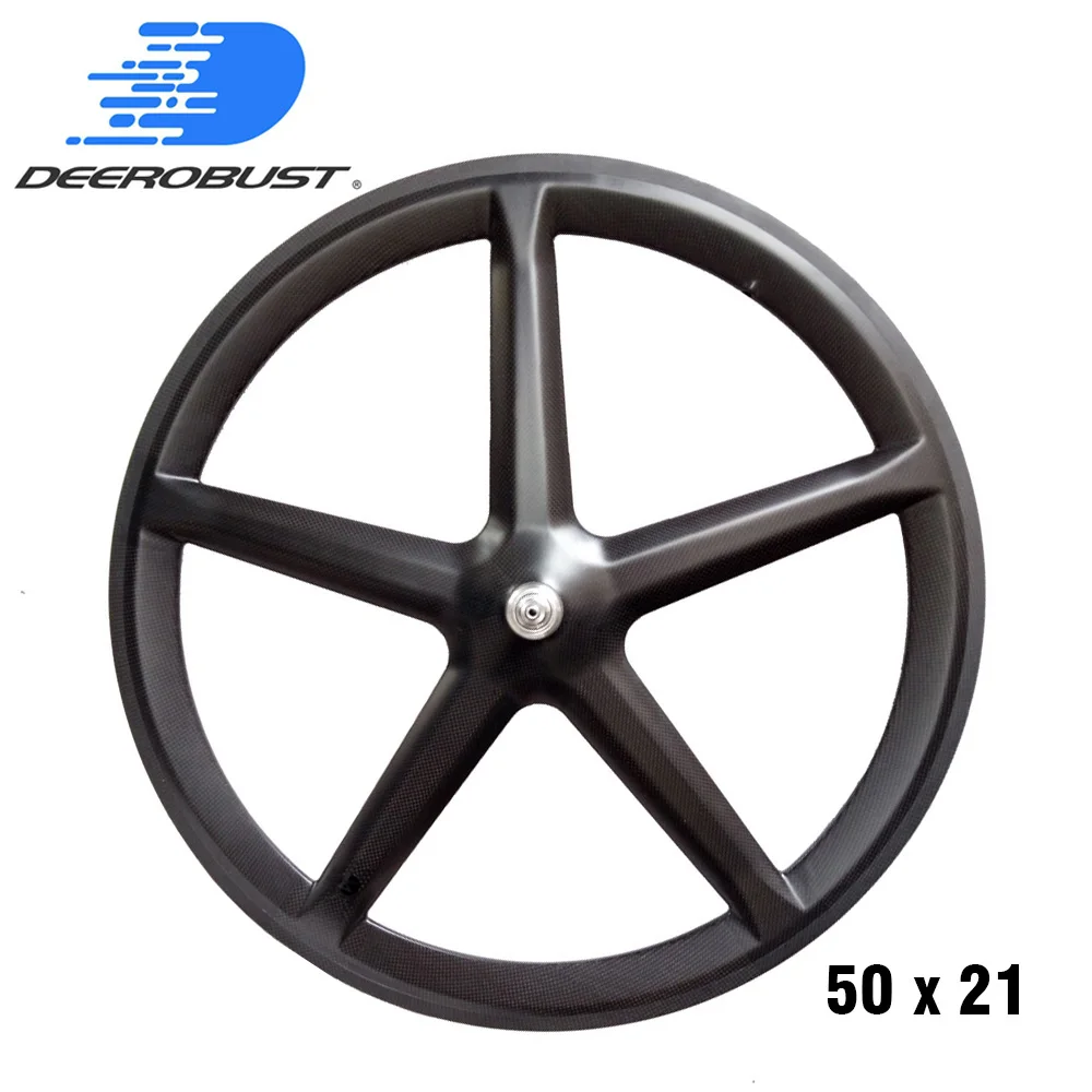 

5-Spoke FRONT Carbon Road Bike Wheel 700C 50mm x 21mm Five Spokes Tubular/Clincher TT/Triathlon/Track/Fixed Gear Bicycle