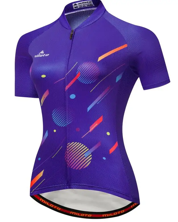 Женская велосипедная майка, новинка, одежда для велоспорта, топы с коротким рукавом, MTB vetement femme, фиолетовый цвет, спортивная одежда - Цвет: Short Jersey
