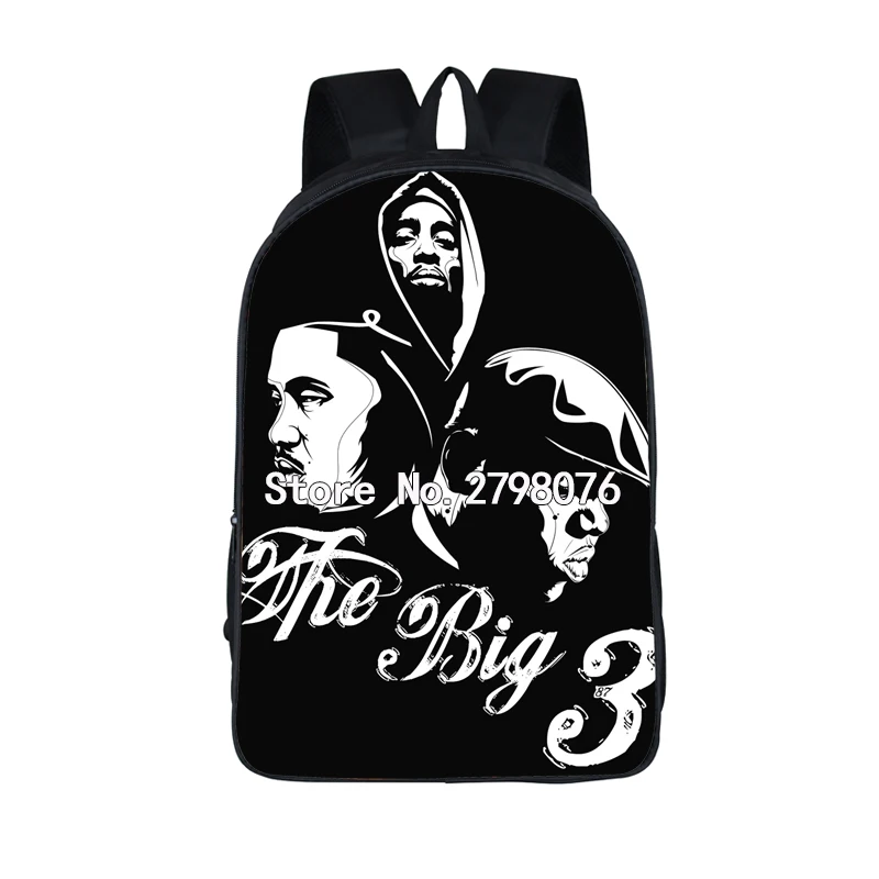 Легенда рэпер пресловутый большой 2PAC Eazy-E Тупак рюкзак для подростков мальчиков девочек n.w. A. Школьные сумки для мужчин и женщин, рюкзак в стиле хип-хоп - Цвет: BLACK