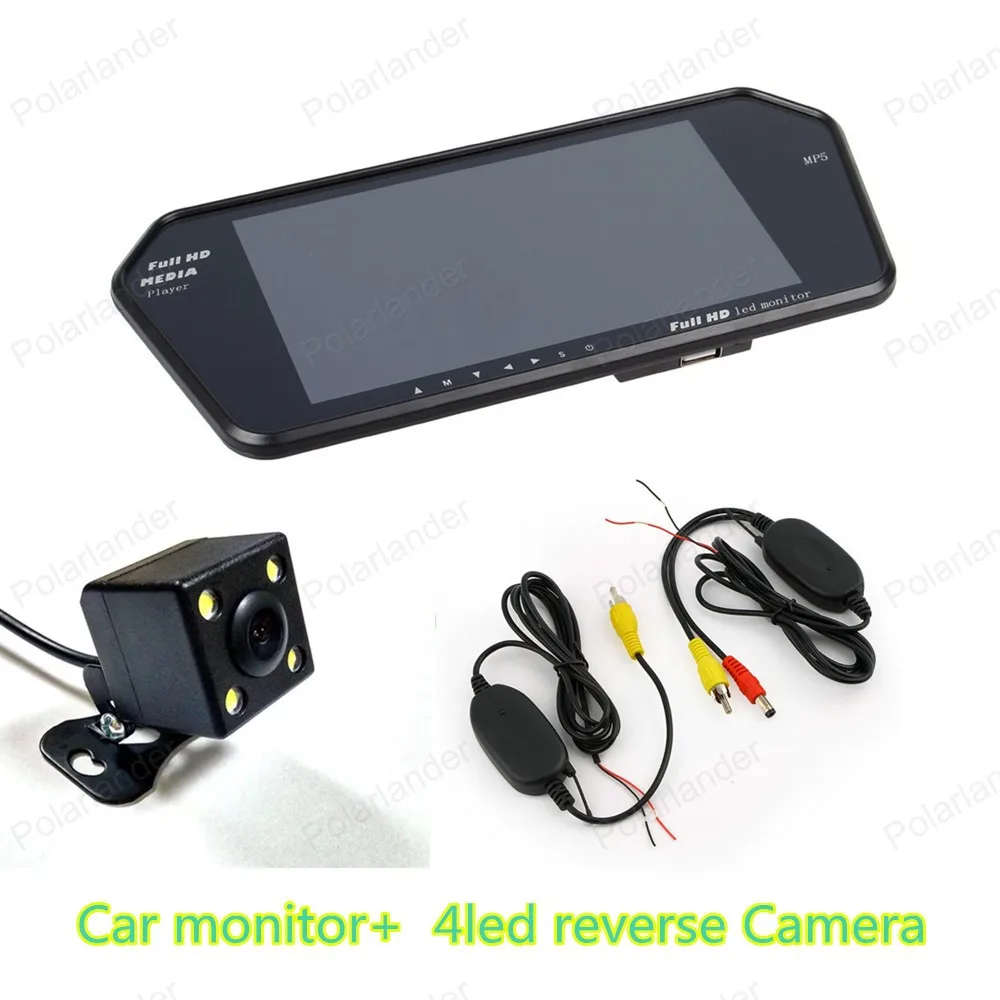 

7" TFT 800x480 resolution bluetooth Camera Display mp5 LCD to support DVD Car Monitor with 4led night vision Camera