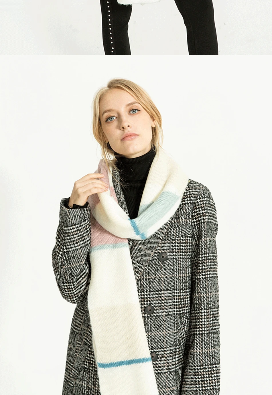 Waliicorners Women'S Scarf Winter Warm Thick Shawl Chiffon Luxury Palestine Cashmere Plaid Pashmina 10 2_03