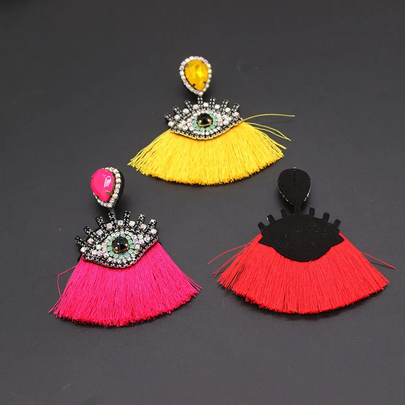 

Shourouk Temperament wild exaggerated big eyes tassel earrings long earrings prom nightclub catwalk earrings 912