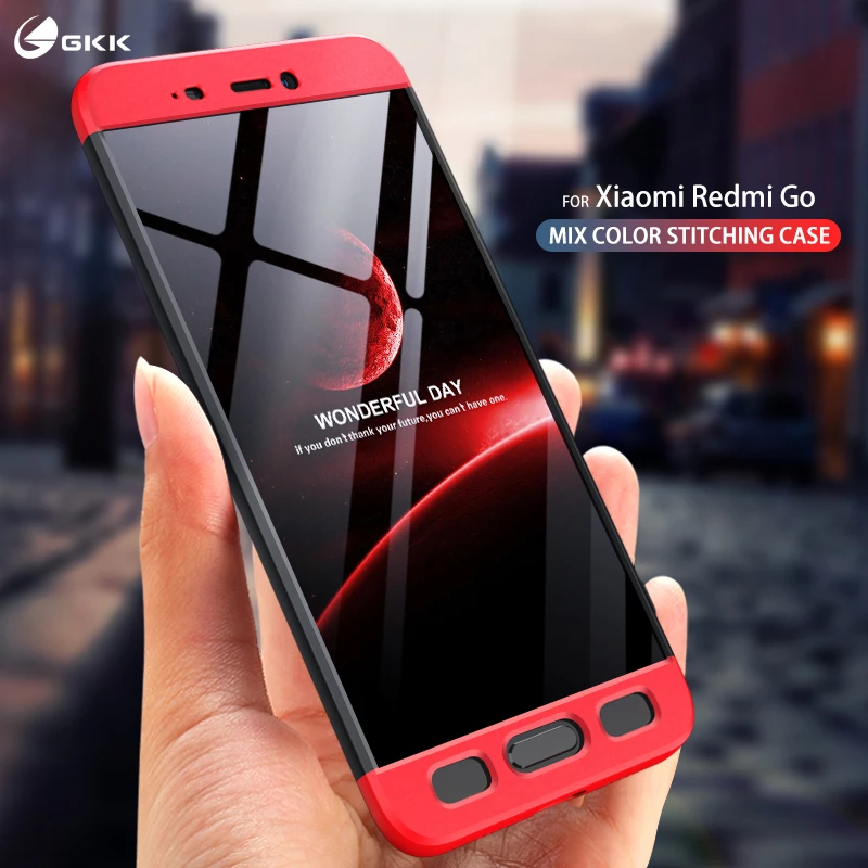 Роскошный чехол GKK для xiaomi redmi go с полным покрытием 360 градусов ударопрочный