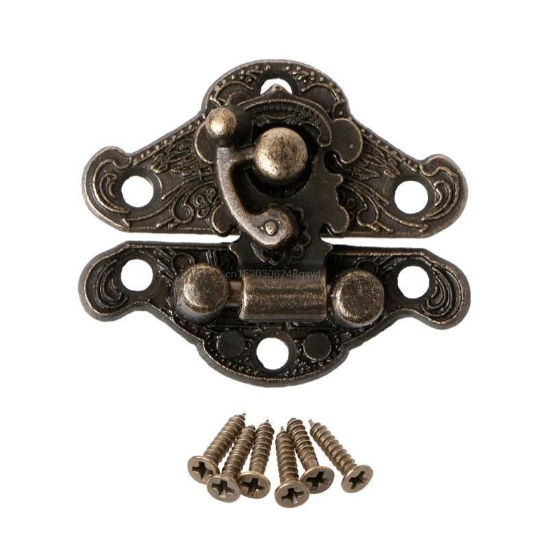

Vintage Zinc Alloy Latch Hasp Pad Chest Lock Plate For Wood Jewelry Box Cabinet