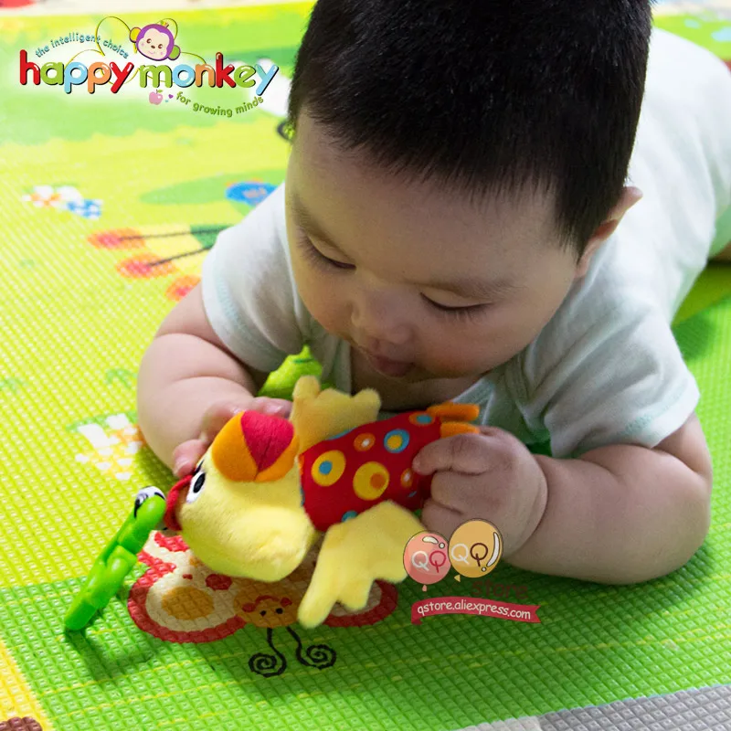 Happy monkey животных, плюшевые мягкие детские трещотка игрушки висит ручные колокольчики для детей; подарок для новорожденных; понять игра слон