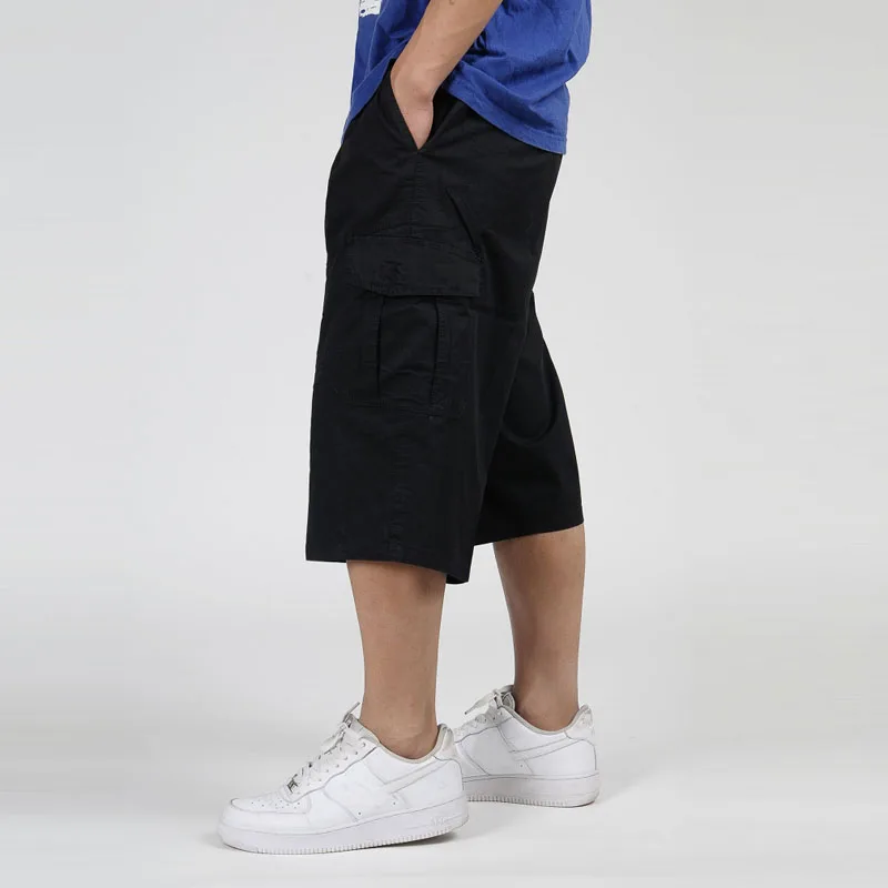 3/4 Pants Men Summer Baggy Cargo Cotton 