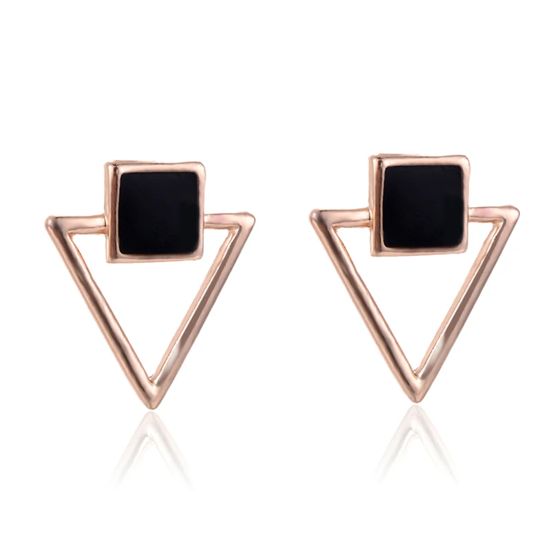 SUKI Kerst Oorbellen Voor Vrouwen Drop Earrings Women Statement Jewelry Enamel Square Hollow Triangle Girl Elegant Earring