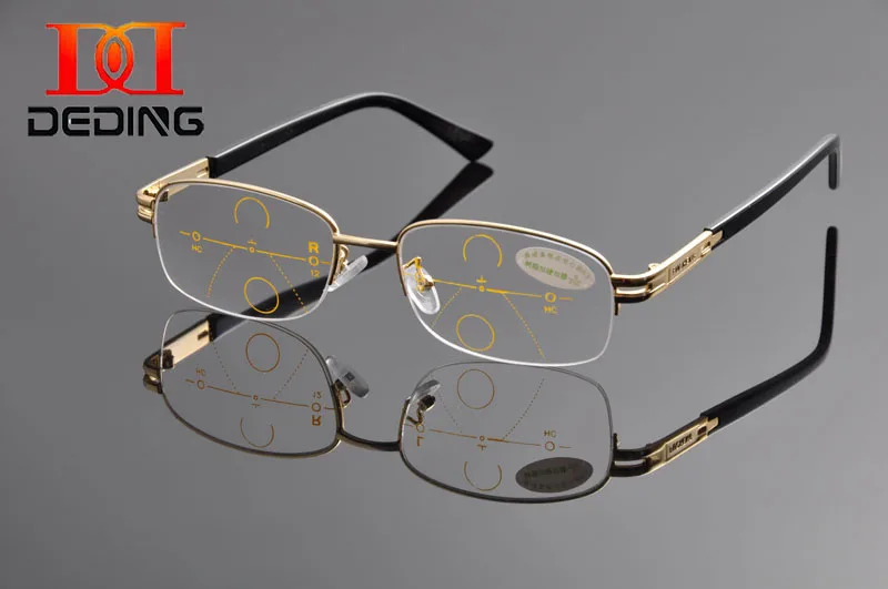 DEDING Нежные мужские брендовые дизайнерские металлические половинчатые прямоугольные прогрессивные Мультифокальные очки для чтения oculos de leitura DD1134