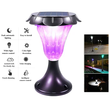 

Multifunction Solar White LED Garden Landscape Lawn Light Outdoor IP65 Waterproof lamps RGB Changeable Remote control touch