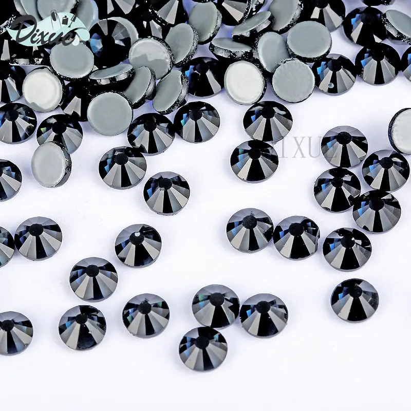 

Hot fix Rhinestones Iron On Rhinestones For Clothes High Quality SS12 SS16 SS20 SS30 Ink-blue colour Hot back Glass Stone