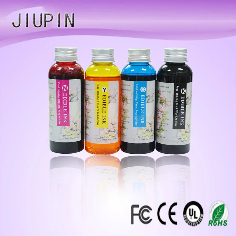 100ML x 4 color Edible Ink For Canon Printer For Cake Chocolate coffee food printer