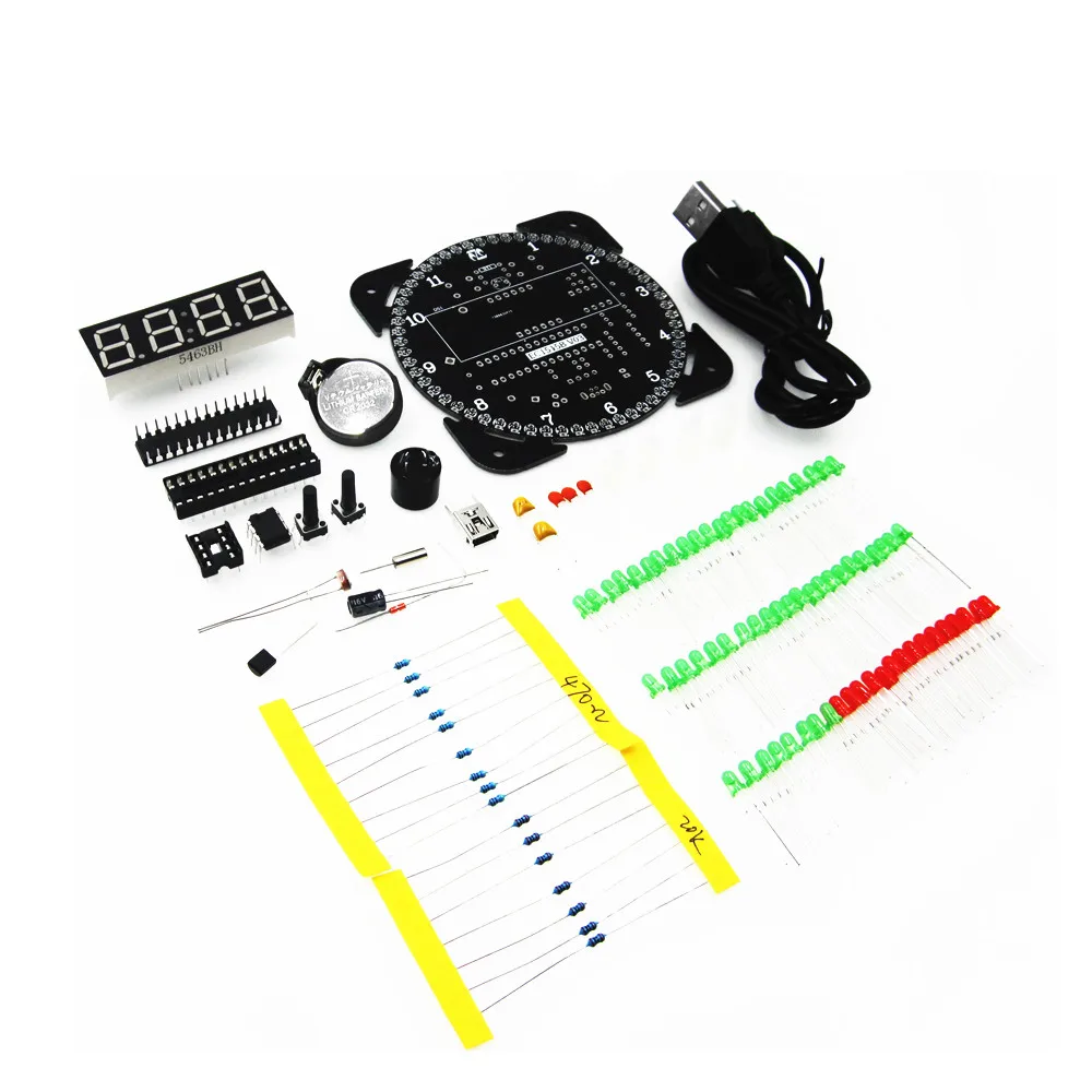 

Rotating DS1302 Digital LED Display Module Alarm Electronic Digital Clock LED Temperature Display DIY Kit Learning Board 5V
