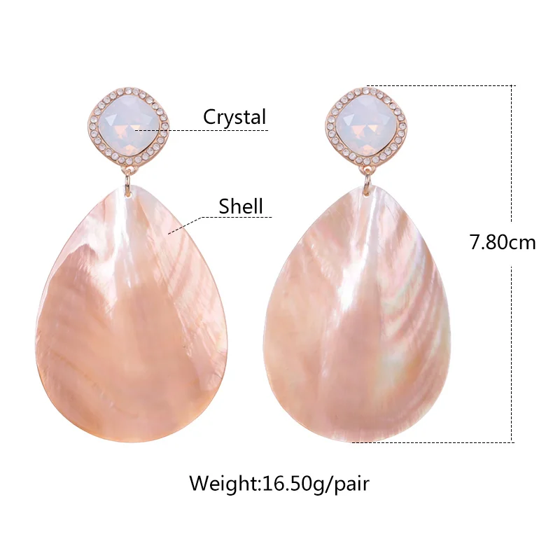 Sehuoran Aretes Boho Oorbellen Shell Water Drop Earrings For Women Statement Pendientes Wedding Earrings Fashion Jewelry Gifts (3)