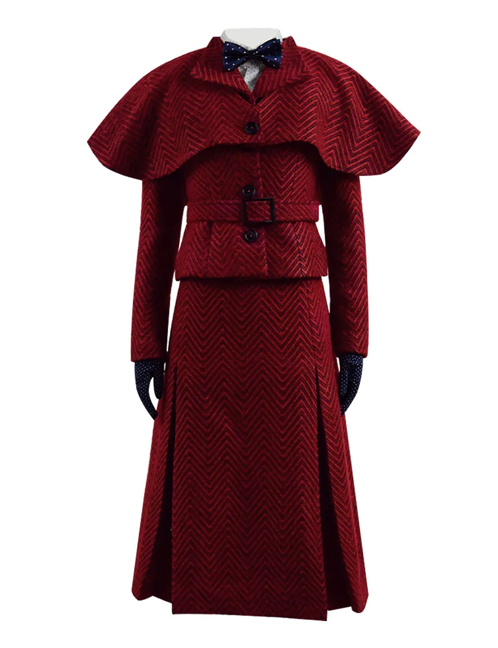 

Mary Poppins Cosplay Costume Women Fancy Dress Women Winter Woolen Coat Full Set