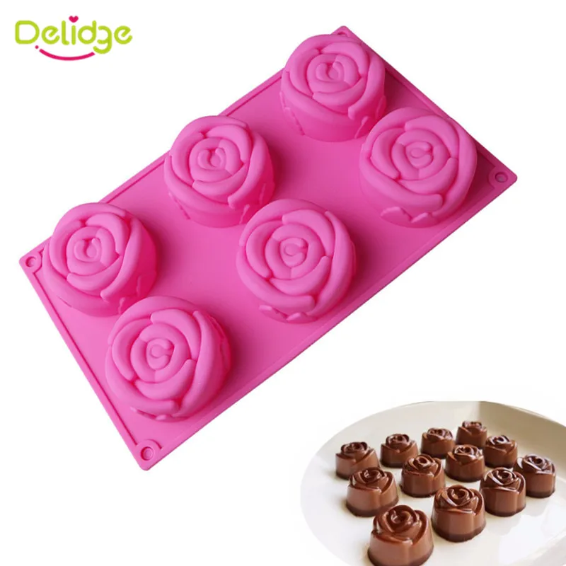 3D Roses Shaped Silicone Mould DIY Fondant Chocolate Cake Decor Baking