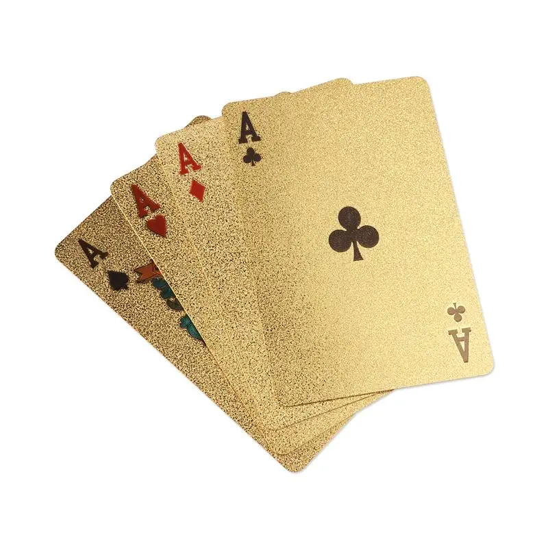 Колода золотой фольги доллар Стиль покер игральные карты