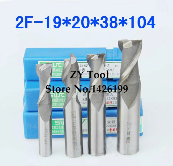 

2pcs/set 19.0MM 2 Flute HSS&Aluminium endmill milling cutter CNC Bit Milling Machine tools Cutting tools.Lathe Tool,router bit