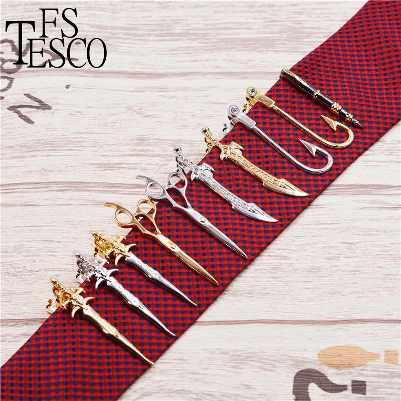 

High quality tie clip Swords scissors hooks pens men's ties. Gentleman copper elegant tie, necktie buckle clip