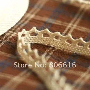 

1CM 50Yard 100% Cotton " Beige " String Lace Beige Color Crown Style Braid Belt DIY Jewelry Lace Jewelry Accessory