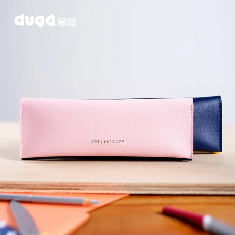 

Fashion PU Leather Pencil Bag Large Pencil Cases Creative Waterproof Multifunctional Office School Supplies