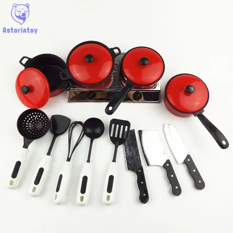 lKitchen Utensils Toys Educational Kids Toy Plastic Kitchen Play Set Artificial Tableware
