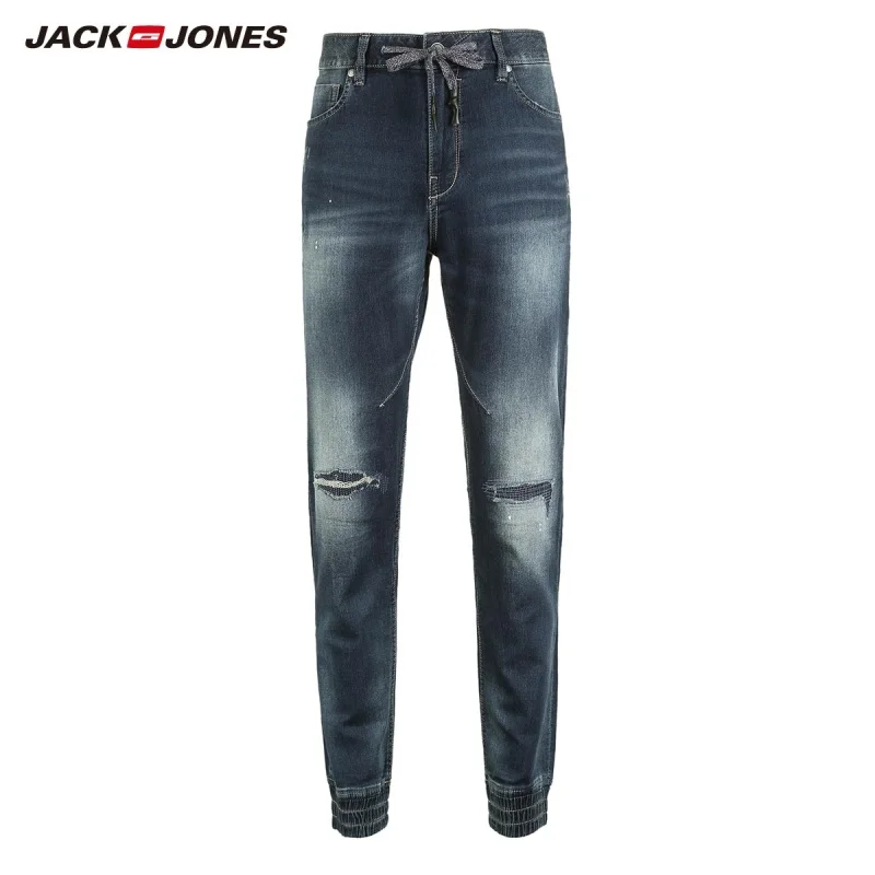 Мужские рваные джинсы JackJones J | 218332552 - Цвет: DENIM BLUE