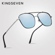 KINGSEVEN дизайн унисекс мужские поляризованные солнцезащитные очки квадратная оправа из нержавеющей стали модные мужские очки с УФ-защитой N7388