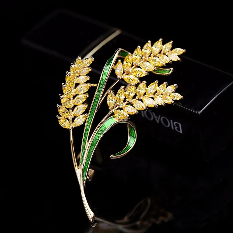 

Red Trees Brand High Quality Women Brooches Clothing Dress Accessories Fashion Gold Color Wheat Ears Jewelry Scarf Pin