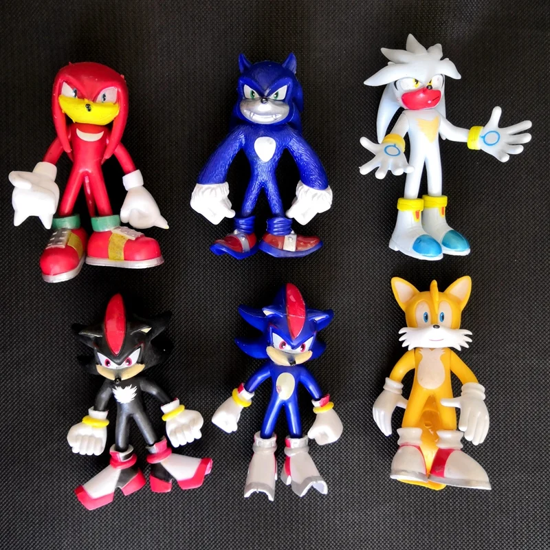 Hot 6 Pcs Set 12 Cm Sonic World Adventure Sonic Werehog Tails Pvc - sonic world adventure roblox