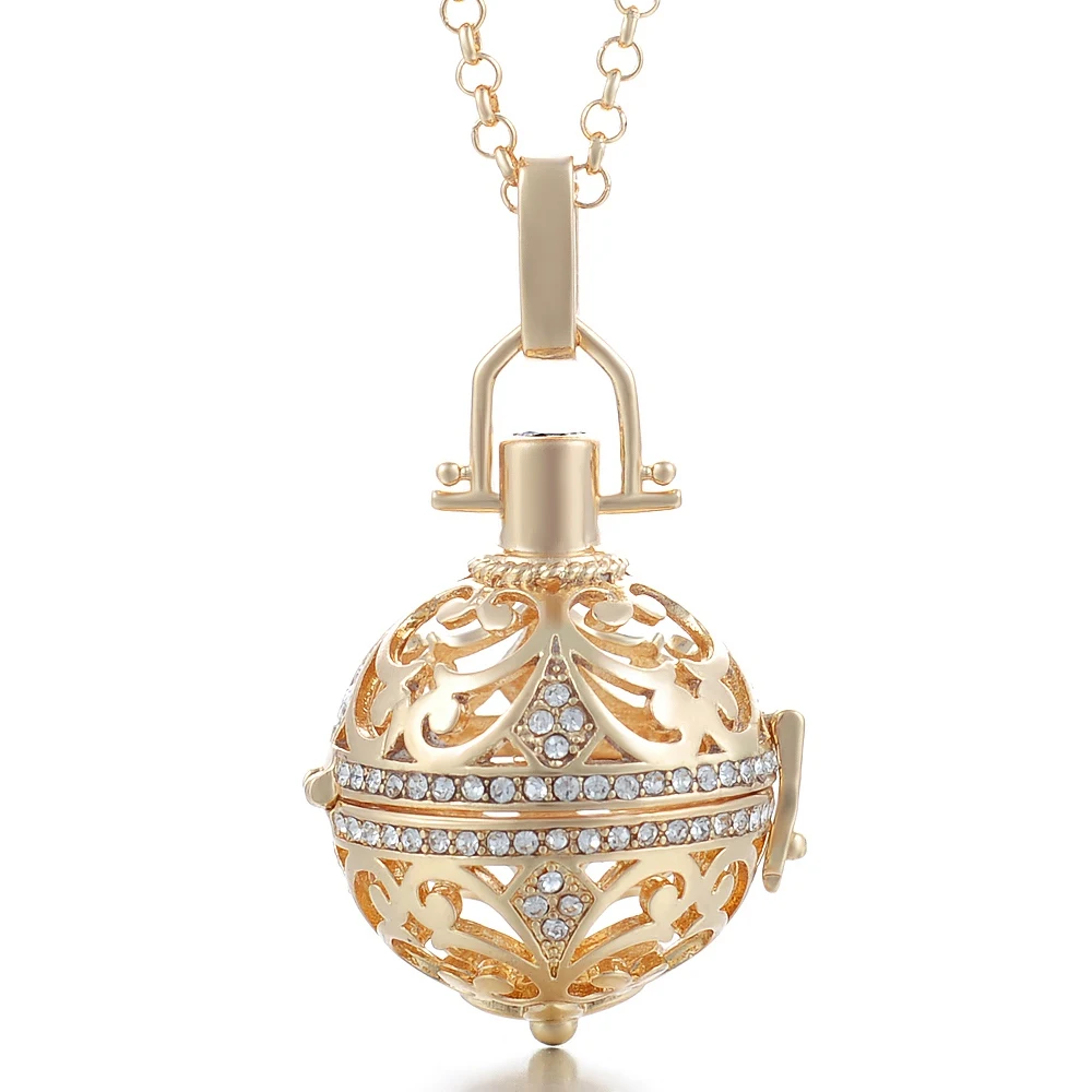 Vocheng Bola Ball Angel Necklace 16MM Music Ball Vintage Pregnancy Necklace Aroma Essential Oil Diffuser Pregnant Women VA-048 - Окраска металла: va-055-c